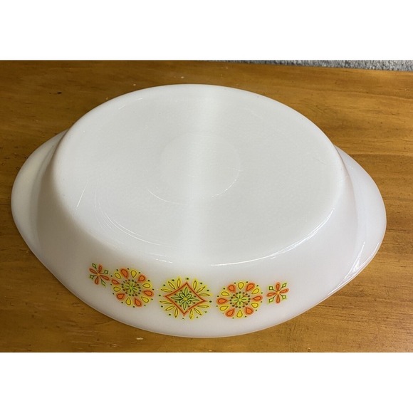 Vintage Oven Ware Milk Glass Divided Serving Dish - Picture 7 of 11